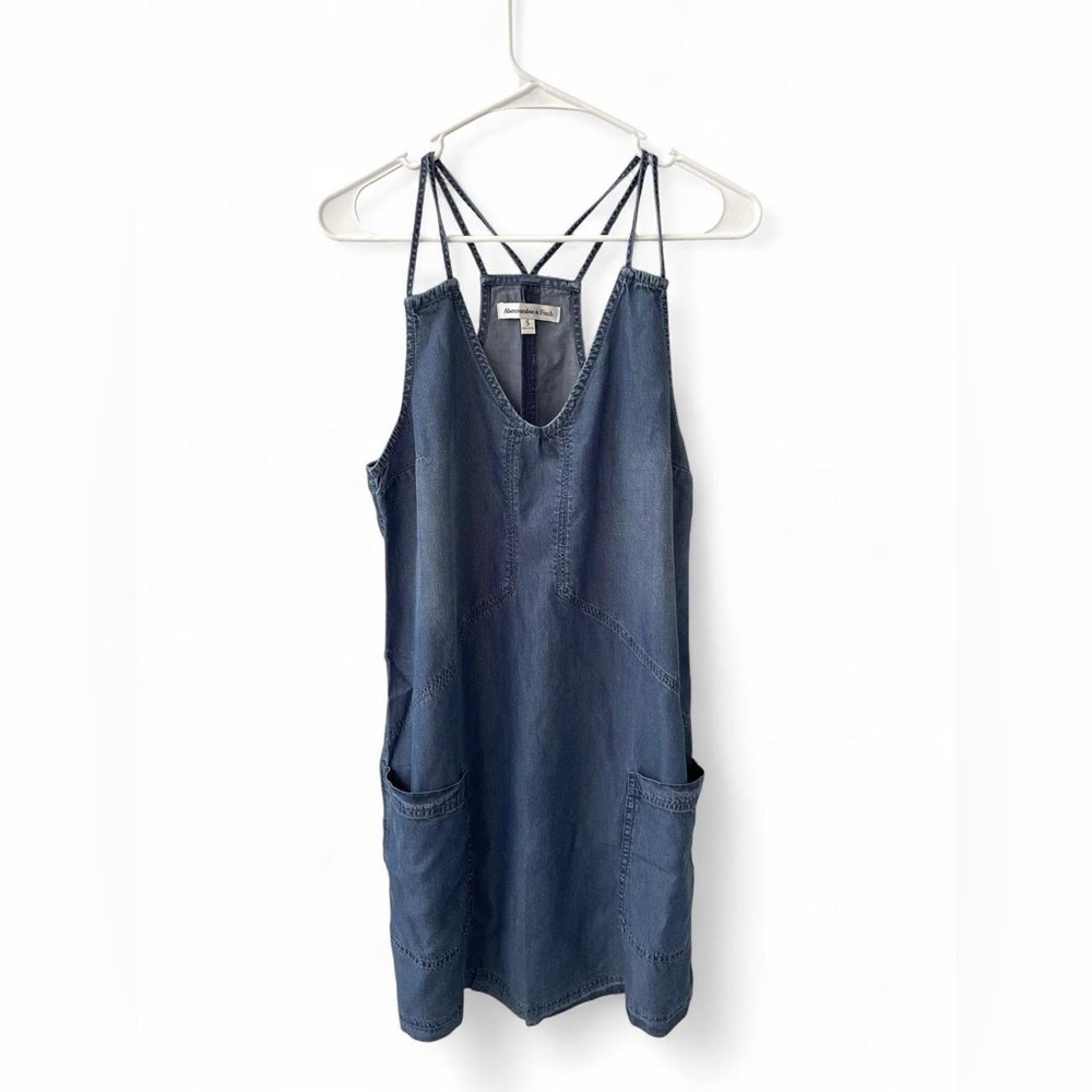 Abercrombie & Fitch Navy Blue Denim Dress with Pockets